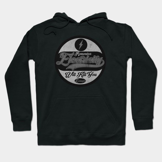 Electricity Danger BW Hoodie by CTShirts